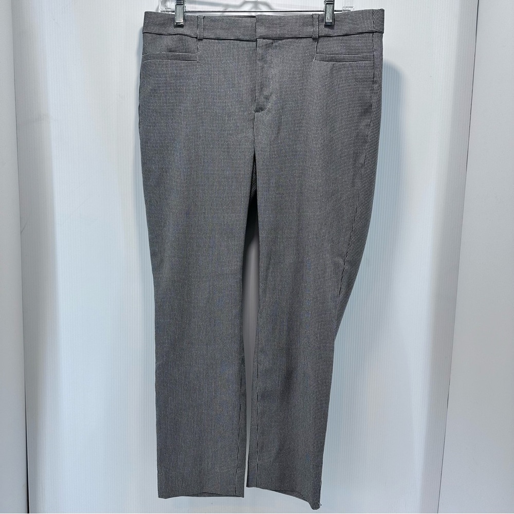 Banana Republic Size 10P Sloan Pant Houndstooth Gingham Micro‎ Check Trouser
